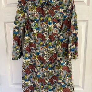 0039 Italy Floral Multicolor Women's Dress
